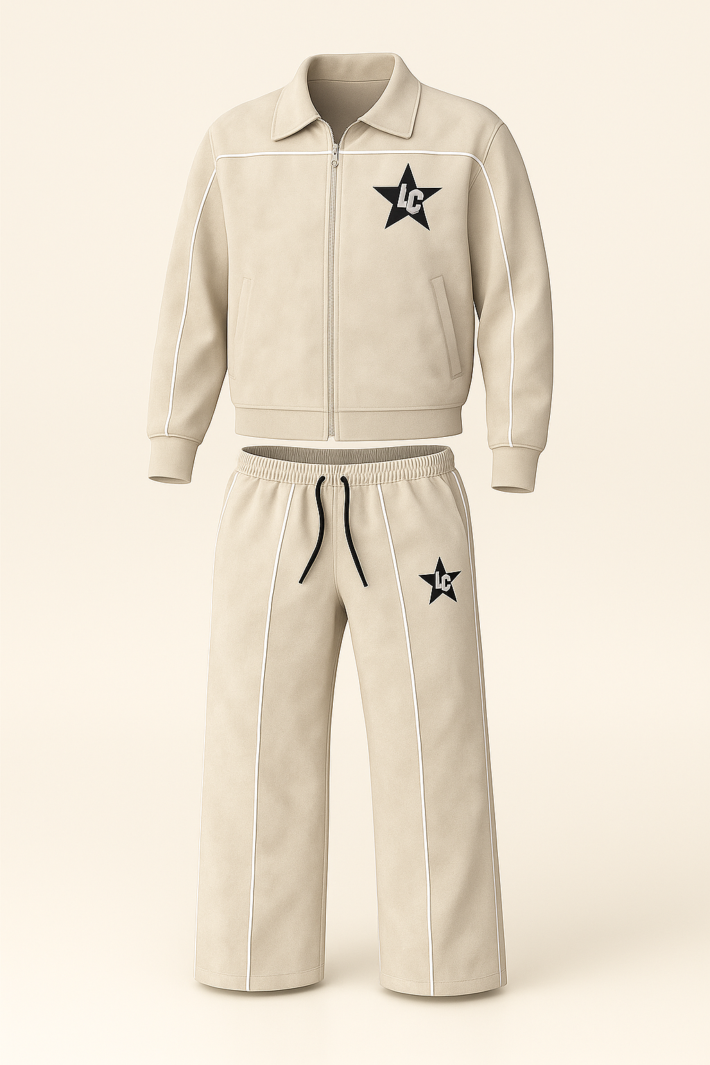 Cream Sweat suit